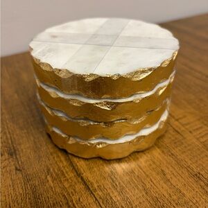 The Royal Standard Gold and White Coaster Set